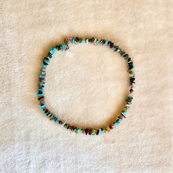 Vintage Y2K Turquoise & Brown Shell Necklace - Picture 2 of 3